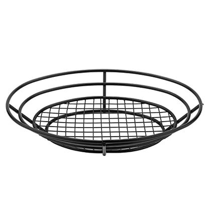 G.E.T. 4-38814 Black Oval Metal Wire Basket Iron Powder Coated Wire Baskets Collection - color: Black, size: 11" x 8", style: Modern