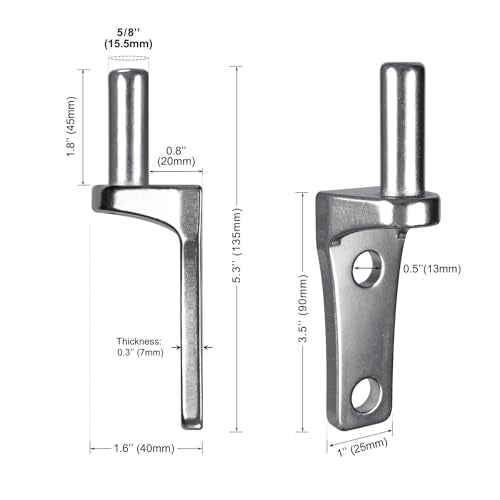 Insaga 2Pack Wall Mount Gate Hinge Cast Farm Gate Hinges Heavy Duty No Welding Design for Outdoor Chain Link Metal Fence Gates with 5/8'' Pin (Screws Not Included) - color: Wall hinge-B