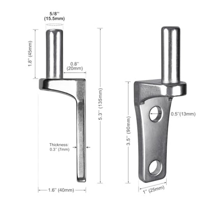 Insaga 2Pack Wall Mount Gate Hinge Cast Farm Gate Hinges Heavy Duty No Welding Design for Outdoor Chain Link Metal Fence Gates with 5/8'' Pin (Screws Not Included) - color: Wall hinge-B