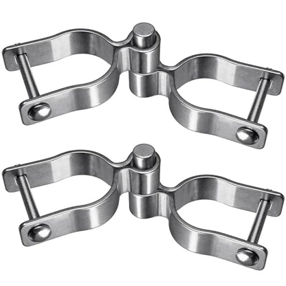 Insaga 2 Pack 2-3/8" Heavy Duty Chain Link Fence Gate Hinges, 304 Stainless Steel T-Post & Pipe Gate Hinge Kit with Frame and Post Brackets, Bolts & Nuts Included for Farm, Cattle, and Chain Link Gate - color: Light Weight, size: 2-3/8''-2Pack