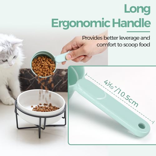 ComSaf MSBC Measuring Dog Food Scoop - 1/2 Cup Scoop Measuring Cup for Dog Cat Ferret Rabbit Bird Food, Melamine Half Cup with Handle, Food-Grade 1/4 Pet Feed Scoop, Dishwasher Safe, Green - color: Green, size: 1/2 Cup