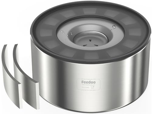 1Gallon No Spill Water Bowl for Dogs, Double-Wall Stainless Steel with Splash-Proof Paws Lid and Floating Disk, Non-Slip Base, Easy to Clean Slow Water Feeder for Large Medium Dogs - color: Grey, size: 3.8L