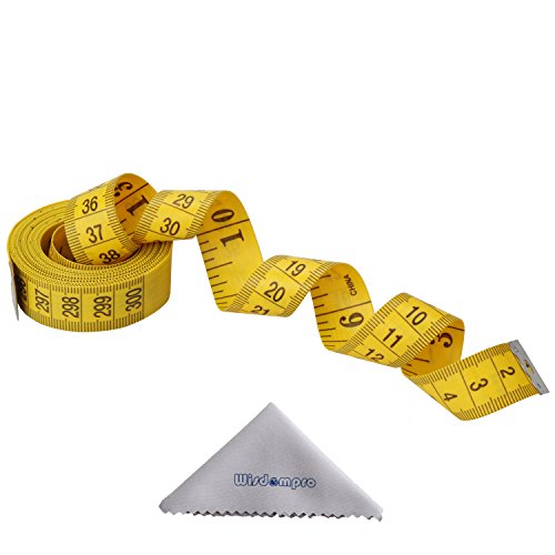 Wisdompro120-Inch(300cm) Soft Tape Measure for Sewing Tailor Cloth, Body Measurement - Indexed in Metric and Standard Units, Convenient 0.75 Inch Wide PVC Fiberglass Ruler - Yellow - color: 120 Inch, 1 Pack Yellow