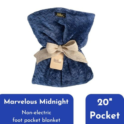 PediPocket Patented Foot Pocket Blanket – 50” x 70” with 20” Deep Foot Pocket, Plush Velvety Fleece Blanket, Everyday Luxurious Comfort, Machine Washable,Gift Idea – Marvelous Midnight (Non-Electric) - color: Marvelous Midnight