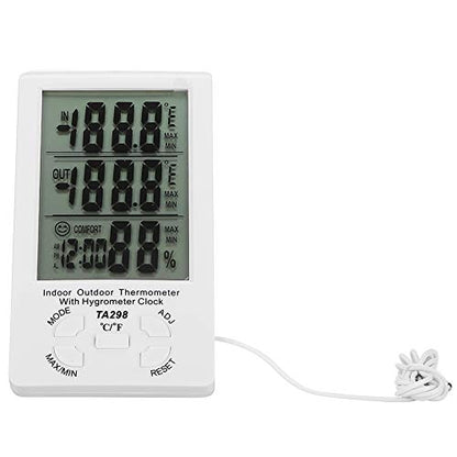 Electronic Temperature Humidity Meter, with Probe for Indoor Outdoor Farm Use, Digital Hygrometer Thermometer