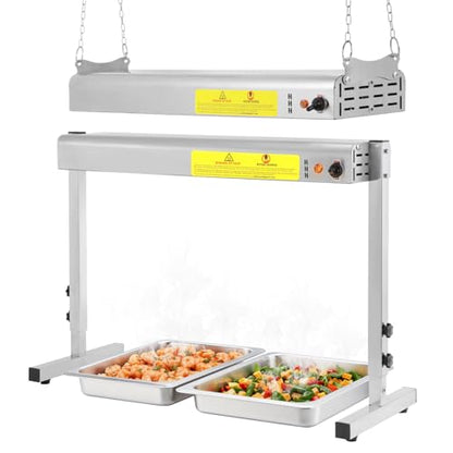 24-Inch Food Heat Lamp, 750W Commercial Food Warmer Hanging Overhead Infrared Strip Heater Catering Buffet Warmers Heat Lamp for Restaurant Parties Kitchen, 115V - size: 24 Inch