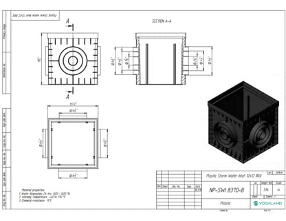 Vodaland - 12x12 Catch Basin Stainless Steel ADA/Heel Proof Grating Package with Debris Basket Included!