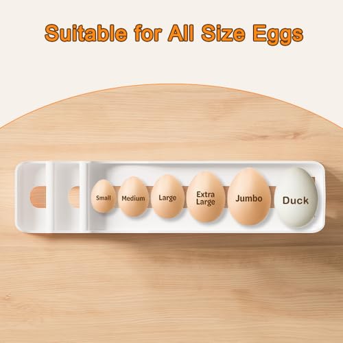 Sotfamily Egg Holder for Fridge, Egg Roller for Eggs 18 Count, 3 Tiers | Auto Rolling Egg Storage Organizer for Refrigerator, Slim Space Saving Container, Dispenser - size: 3 Tiers