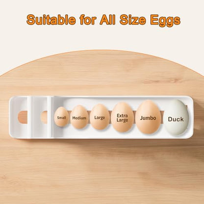 Sotfamily Egg Holder for Fridge, Egg Roller for Eggs 18 Count, 3 Tiers | Auto Rolling Egg Storage Organizer for Refrigerator, Slim Space Saving Container, Dispenser - size: 3 Tiers