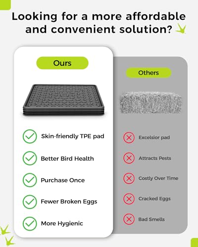 Washable & Reusable Nesting Pads for Chicken Coop - 4Pcs Chicken Nest Mats - Durable 12"x 12" Plastic Nest Box Pads for Egg Laying Hens (Soft, Easy Clean, Premium) - color: Black-4pcs