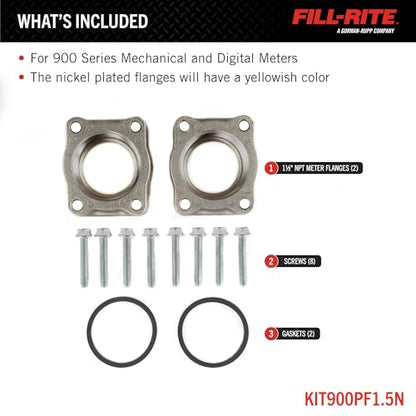 Fill-Rite KIT900PF1.5N Kit, 900 1 1/2" NPT Meter/Flange Nickel - style: 900 1.5" Mounting Kit