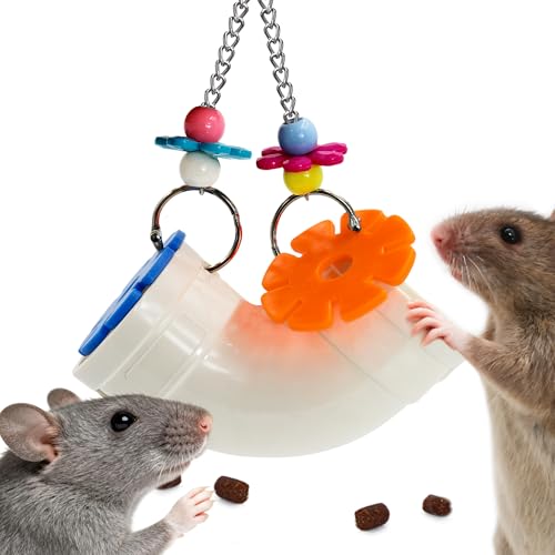 Rat Enrichment Toys, Wide Opening Rat Foraging Toy for Various Treats, Slow Feeder Hanging Fancy Mice Cage Accessories Puzzle Toy More Healthy, Easy-Clean Rodent Toys for Rat, Mice - color: 1Pcs
