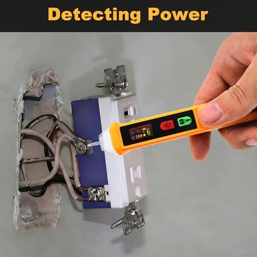 Voltage Tester Non Contact Voltage Detector Dual Range AC 12V/48V-1000V,Electrical Tester Pen with LCD Display Live Wire Tester with Alarm and Flashlight Wire Breakpoint Finder Tools