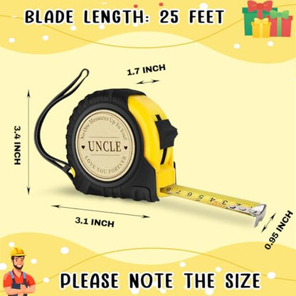 Fathers Day Christmas Birthday Gift for Uncle Engraved Tape Measure | 25 FT Tool Woodworker Carpenter Gifts for Handicraft Enthusiasts Uncle - color: Uncle