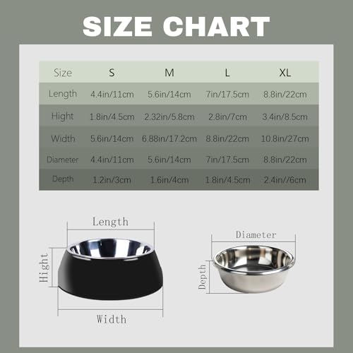 Personalized Stainless Steel Dog & Cat Food/Water Bowls – Custom Pet Name, Non-Slip, Easy Clean Feeding Dishes with Separate Plates(Black) - color: Black