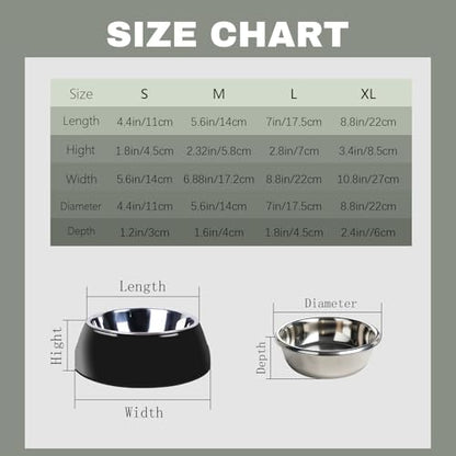 Personalized Stainless Steel Dog & Cat Food/Water Bowls – Custom Pet Name, Non-Slip, Easy Clean Feeding Dishes with Separate Plates(Black) - color: Black
