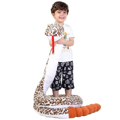 IKASA Giant Snake Stuffed Animal Plush Toy,106" Large Rattlesnake Cute Jumbo Soft Toys,Huge Big Size Fluffy Plushy Fat Plushie,Gifts for Kids - style: Snake