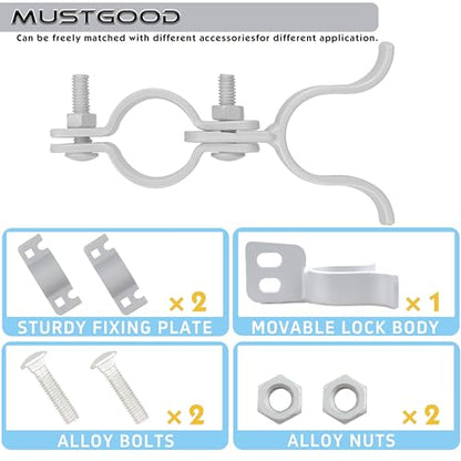 Chain Link Fence Gate Latch, 1-3/8"x1-3/8", with Padlock Hole and Mounting Hardware, (Galvanized) 2 Packs - color: Galvanized