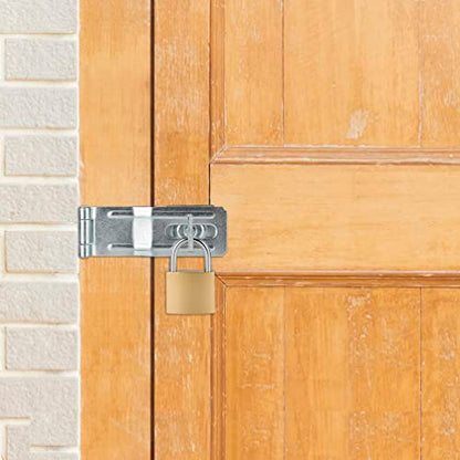 4-1/2" Swivel Staple Safety Hasps, Gate Door Hasp Latches Safety Packlock Clasp Locking with Twist Knob for Fence, Gate, Cabinet, in Zinc Plated, 2 Pack - color: Two Silver
