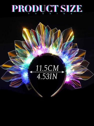 JAKAWIN Light Up Headband LED Crown Rave Headpiece Costume Hair Accessories for Women