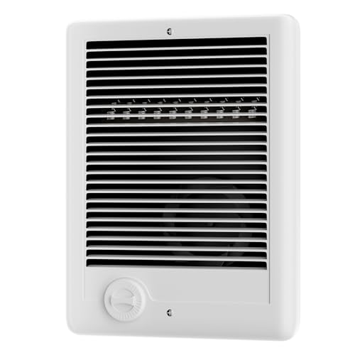 Electric Wall Heater Complete Unit with Thermostat, Model CSC202TW, 2000 Watt, 240 Volt, White