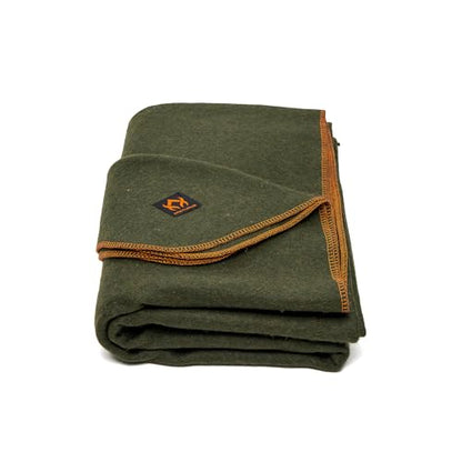 Arcturus Military Wool Blanket - Warm, Thick, Washable - Great for Outdoors, Camping, Stadium Blanket, Picnics, Travel - Car & Bushcraft Survival Kits - color: Olive Green