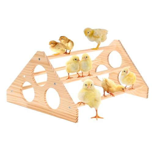 Chicken Perch for Coop - Roosting Bars for Chickens - Chick Brooder Perch & Enrichment Toys for Hens - Safe Wooden Adjustable Roosting Perch for Baby Chicks and Adult Chickens Accessories(Shape-2)