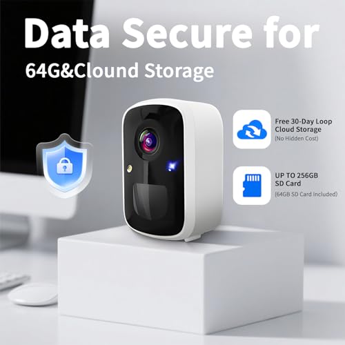 Goalake 2026 Upgraded Wireless Security Camera 5MP 2.5K, Battery Powered, AI Motion Detection, Spotlight, Two-Way Audio, Siren, IP65, No Monthly Fee, Cloud & 256GB SD Storage (Pre-Inserted a SD Card) - size: CP13WB-D