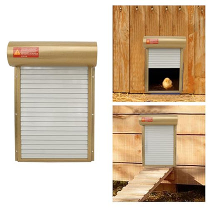 Automatic Chicken Coop Door, Solar Powered Chicken Door Opener with Timer LED Display for Duck Goose Poultry Safety (Gold) - color: Gold