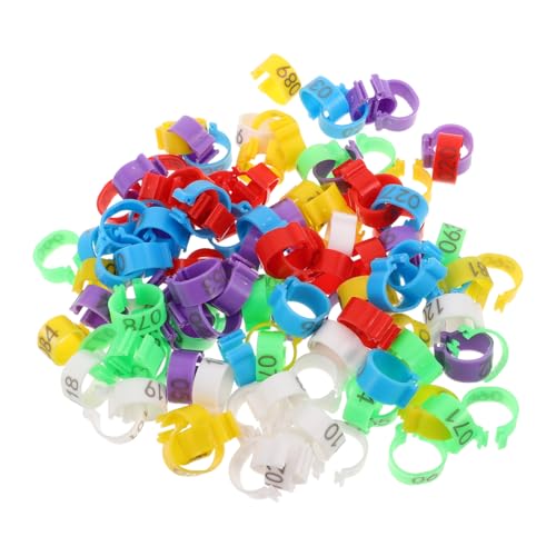 POPETPOP 120pcs Chicken Leg Tags Clip Poultry Identification Bands for Easy Bird Management Suitable for Chickens Roosters Quails and More