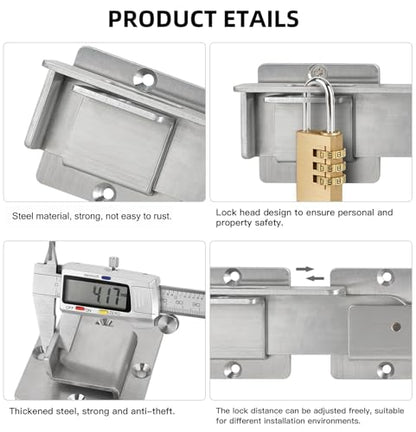 Flip Gate Latch with Padlock Hole,gate Latch for Fence, Heavy Duty Double gate Latch for Wooden Fence,Swing and Sliding Open Gate,Barn Door, Shed, Vinyl Fence, Yard - color: Silver (1 Pcs)