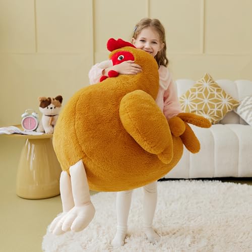 IKASA Giant Chicken Stuffed Animal Plush Toy,Big Large Jumbo Soft Toys,25.5" Huge Size Cute Fluffy Plushy Oversized Fat Plushie,Gifts for Kids - style: Chicken