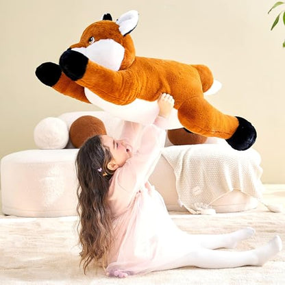 IKASA Giant Fox Stuffed Animal Plush Toy, 30" Large Big Soft Toys for Kids Girls Boys Girlfriend Childrens - style: Fox