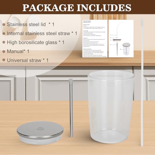 Glass Milk Container for Jura, 16.9oz Clear Glass Milk Container Compatible with Jura Coffee Machine Models: Z8,Z6,J6,S8, S80, E8,GIGA X8cG2/X8G2/X3cG2/X3G2/5,X8,X10,WE8,W3,X7,ENA 8,Micro 90,E6,D6 - style: Container