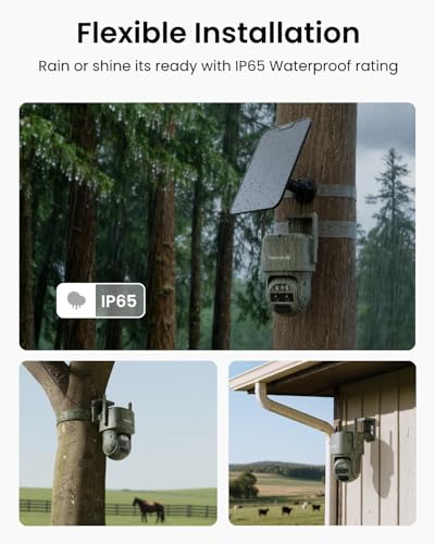 REOLINK 4K Dual Lens 4G Cellular Trail Camera, Auto Tracking Security Camera Wireless Outdoor, 6X Hybrid Zoom, SIM Card Included, IP66 Waterproof for Wildlife, TrackMix LTE Trail