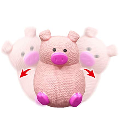 Latex with Rubber Tumbler Dog Toy 5" H (Pig)
