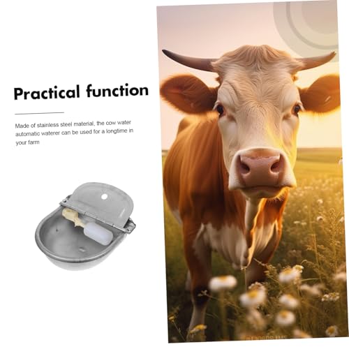 TOYANDONA Stainless Steel Automatic Water Bowl for Livestock Durable Waterer for Cattle Pigs Sheep with Float Valve Easy to Clean Generous Capacity for Farm Animals