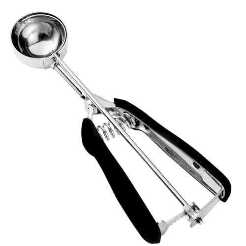 HOMURE H Cookie Scoop 2 Tablespoon, Size #40 Cookie Dough Scoop, 2 Tbsp/ 30 ml/ 1 oz Cookie Scoops for Baking, Spring-Loaded, 18/8 Stainless Steel, Comfortable Grip - color: Black, size: #40/ 2 Tbsp