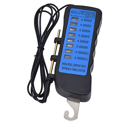 12KV Neon Fence Voltage Tester, 2000 to 12000V 8 Neon Indicator Lights Fence Tester, Cold Resistant, Rust Proof, Waterproof Fence Voltage Tester for Farms