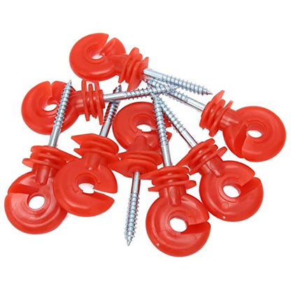 50PCS Fence Insulator, 9.5 X 4.5cm Electric Fence Insulator Screw, Insulator Fence Ring Post Wood Post Insulator, Sun Protection, Rain Protection, Strong and Durable for Electronic Fence