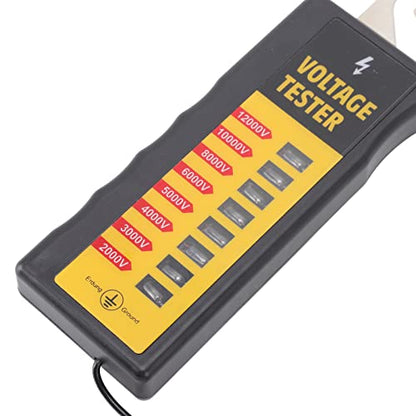 Electric Fence Voltage Tester, 2000 to 12000V Wide Measurement Range Fence Voltage Tester, 8 Neon Lights, Waterproof Portable Fence Fault Finder for Farms Livestock