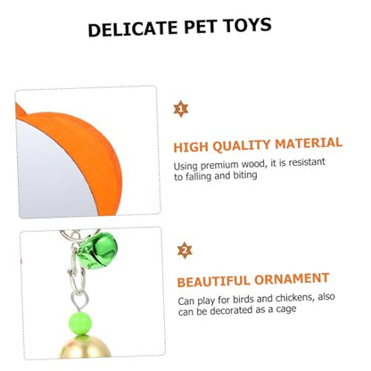 Hanging Chicken Mirror for Birds and Parrots Rooster Plaything with Acrylic Reflective Surface Stainless Steel and Wood Construction Fun Gnawing and Cage Decoration for Coop Garden