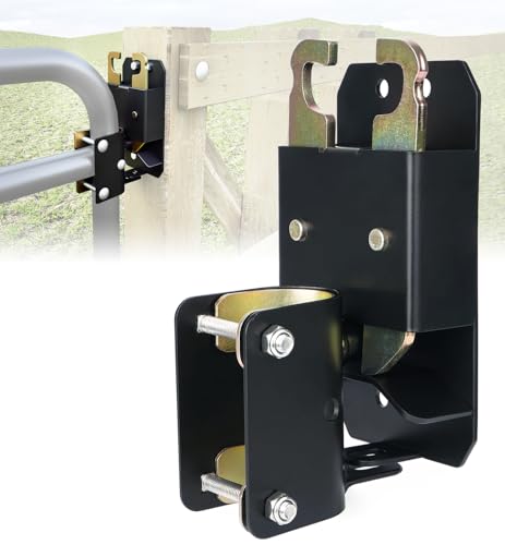 2 Way Farm Gate Latch, Heavy-Duty Lockable Fence Latch with Self-Locking Nut, Black Livestock Gate Latch Compatible with Pastures, Stables, Ranches, Horse Corrals,Farms - size: 1PC