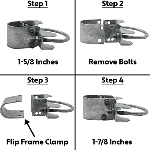 Chain Link Fence Bull Dog Commercial Duty Gate Hinge-for 6-5/8" Outside Diameter Gate Post/Pipe & 1-5/8 Thru 1-7/8" Gate Frames -Galvanized Chain Link Post Gate Hinge -Includes Nuts/Bolts (2 Pak) - size: 6-5/8" Post - 2 Pack