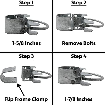 Chain Link Fence Bull Dog Commercial Duty Gate Hinge-for 2-3/8" Outside Diameter Gate Post/Pipe & 1-5/8" Thru 1-7/8" Gate Frames-Galvanized Chain Link Post Gate Hinge -Includes Nuts/Bolts (2 Pack) - size: 2-3/8" Post - 2 Pack