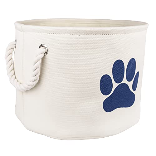 Bone Dry Pet Storage Collection Collapsible Bin, Small Round, Off-White - color: Off-White, size: Small Round