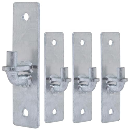 VIVIDA Wall Mount Gate Hinge 4 PCS, Heavy Duty Flat Back Farm Gate Hinge with 5/8" Pin, Chain Link Fence Parts, Galvanized Steel - size: 7.5" × 1.5" (4 PCS)