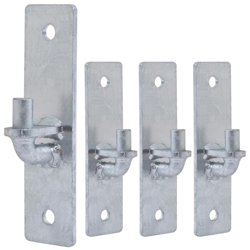 VIVIDA Wall Mount Gate Hinge 4 PCS, Heavy Duty Flat Back Farm Gate Hinge with 5/8" Pin, Chain Link Fence Parts, Galvanized Steel - size: 7.5" × 1.5" (4 PCS)
