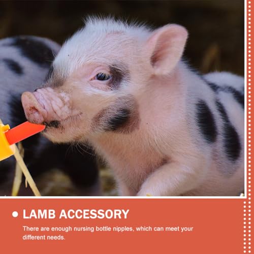 YARNOW 5pcs Bottle Nipples Replacement for Calf Lamb Goat Piglet Easy to Carry Outdoor Feeding