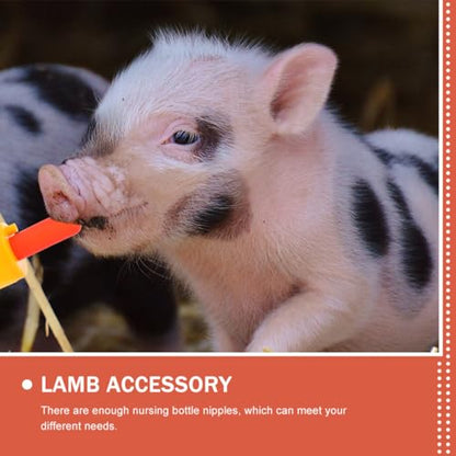YARNOW 5pcs Bottle Nipples Replacement for Calf Lamb Goat Piglet Easy to Carry Outdoor Feeding